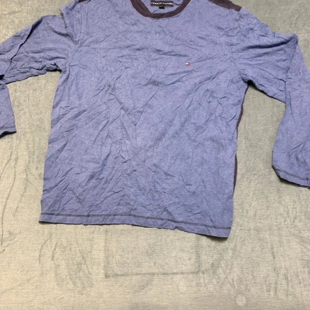 Tommy Hilfiger Shirt Mens Large Heather Blue Crew Neck Long Sleeve Regular Fit